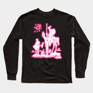 Pink Neon Inspired by Picasso Don Quichotte Long Sleeve T-Shirt